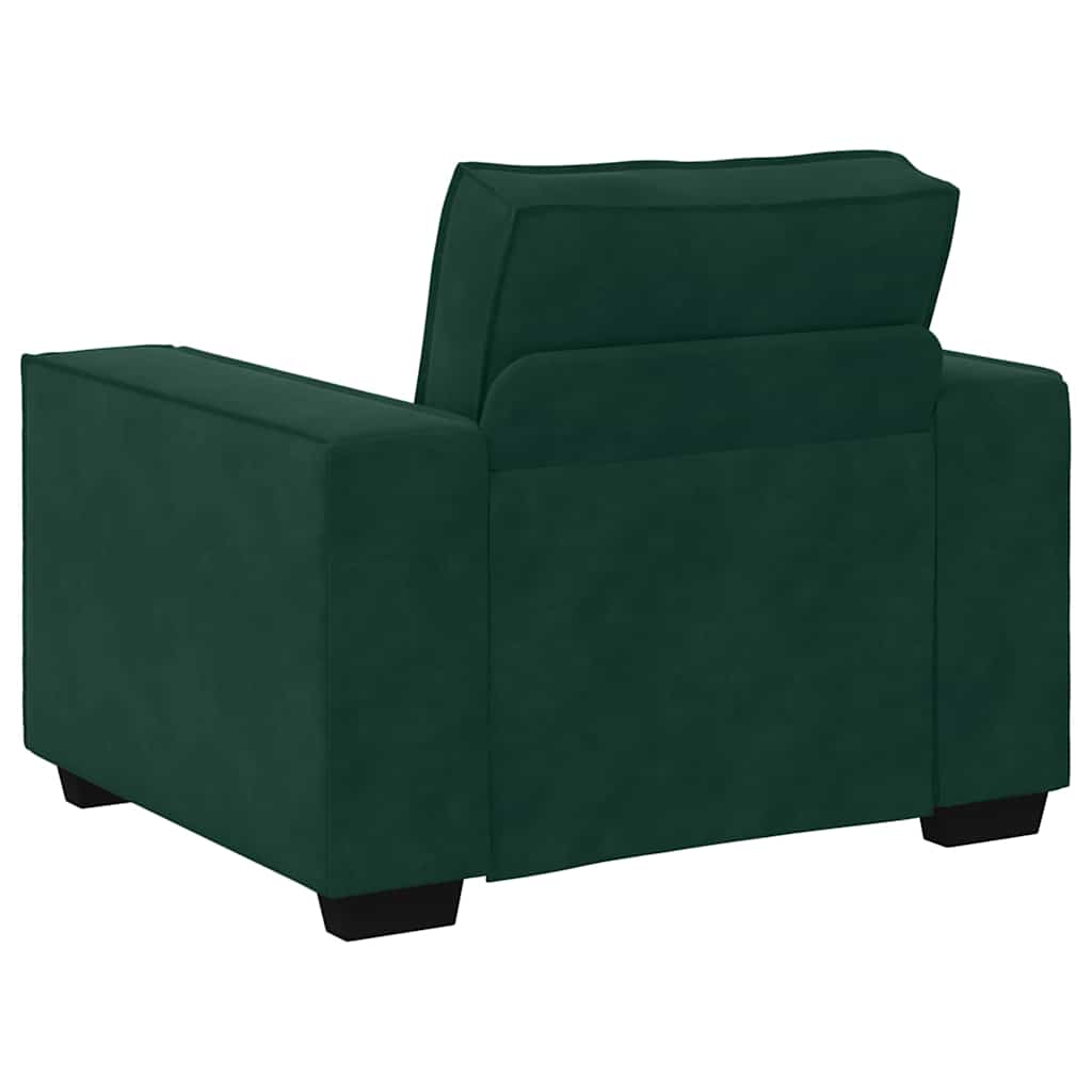 Set di Divani 3 pz con Cuscini Verde scuro in Velluto | homemem39