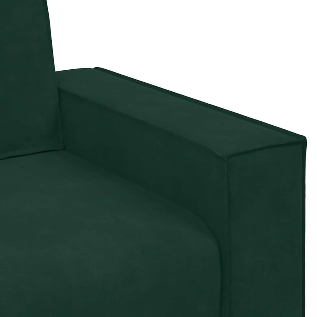 Set di Divani 3 pz con Cuscini Verde scuro in Velluto | homemem39