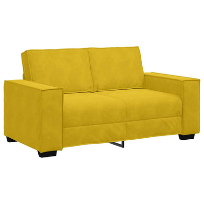Set di Divani 3 pz con Cuscini giallo in Velluto | homemem39