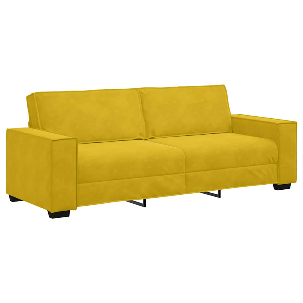 Set di Divani 3 pz con Cuscini giallo in Velluto | homemem39