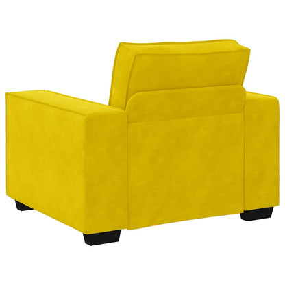 Set di Divani 3 pz con Cuscini giallo in Velluto - homemem39