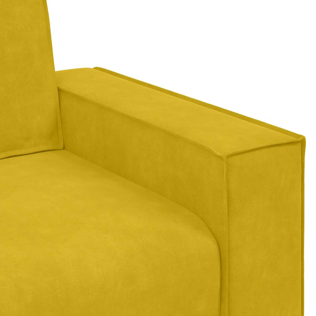 Set di Divani 3 pz con Cuscini giallo in Velluto | homemem39