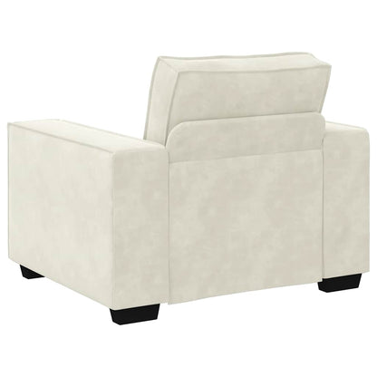 Set di Divani 3 pz con Cuscini Crema in Velluto