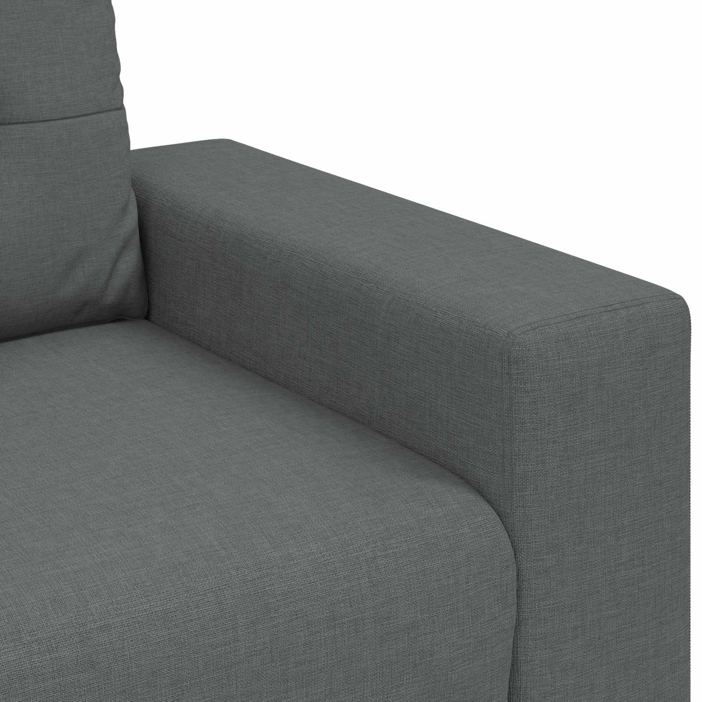 Divano 3 pcs Grigio scuro 221 x 80 x 80 cm Tessuto misto lino
