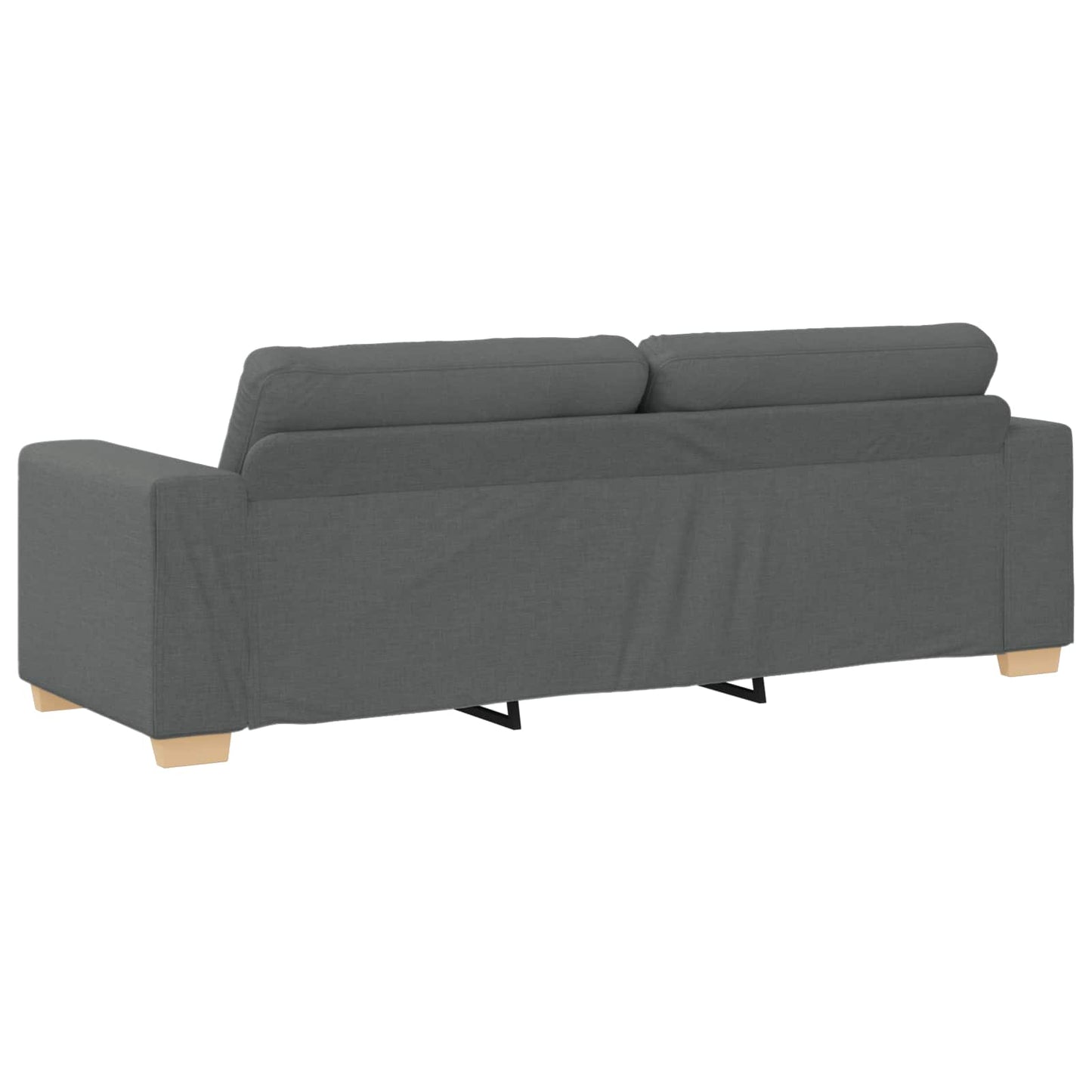 Divano 3 pcs Grigio scuro 221 x 80 x 80 cm Tessuto misto lino