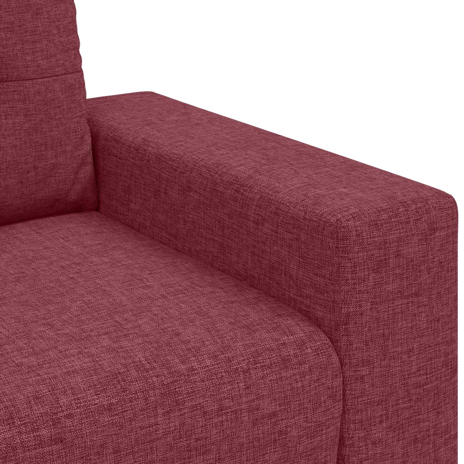 Divano 3 pcs Rosso Vento 221 x 80 x 80 cm Tessuto misto lino | homemem39