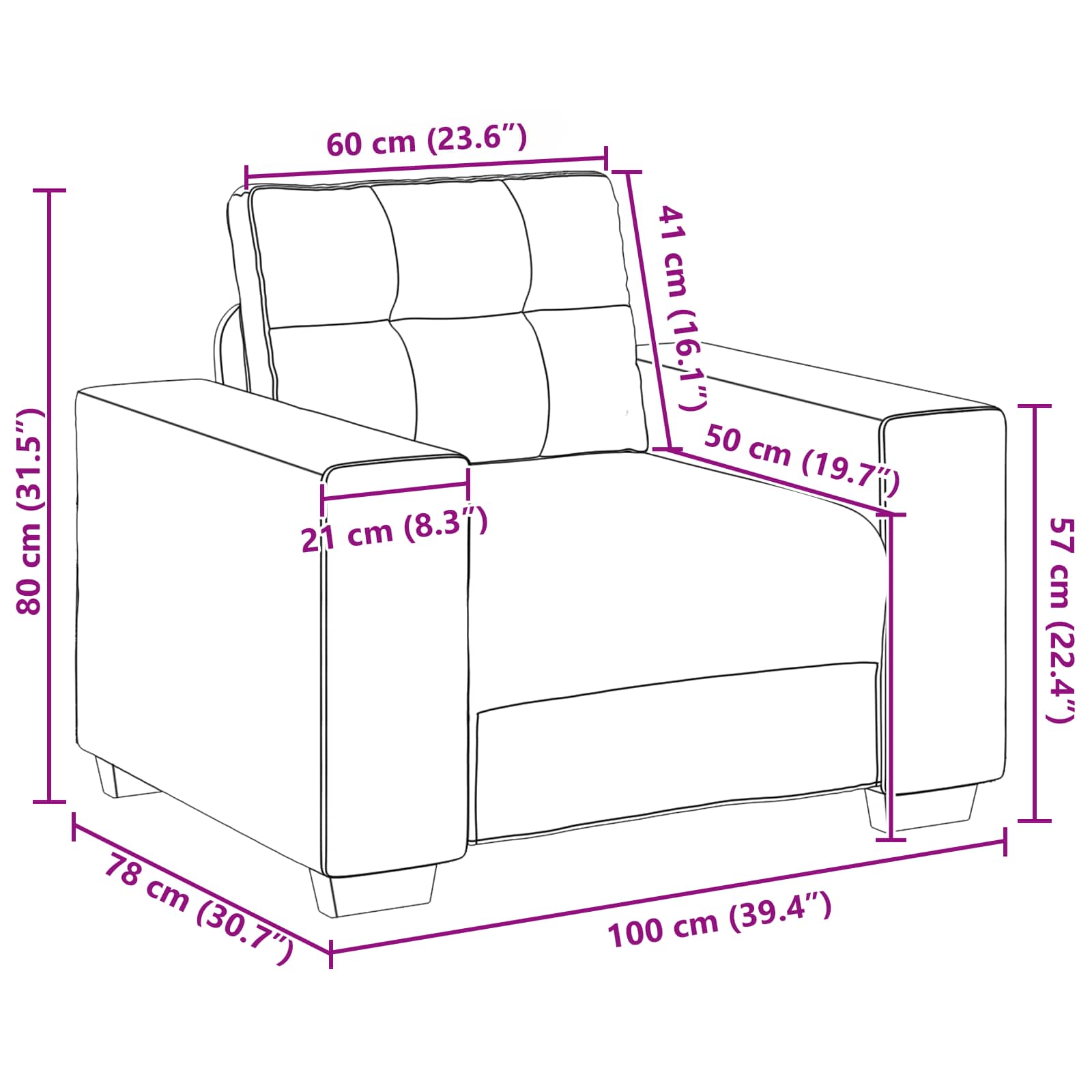 Divano 3 pcs Marrone 221 x 80 x 80 cm Tessuto misto lino | homemem39