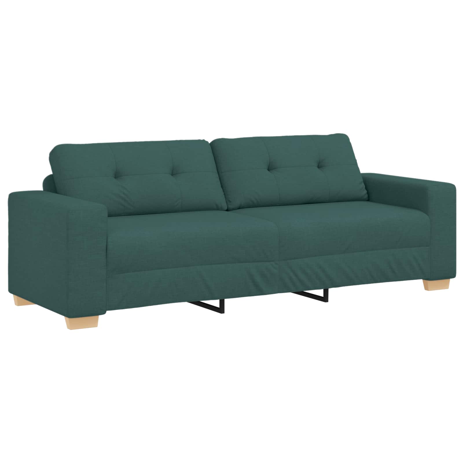 Divano 3 pcs Verde Scuro 221 x 80 x 80 cm Tessuto misto lino | homemem39