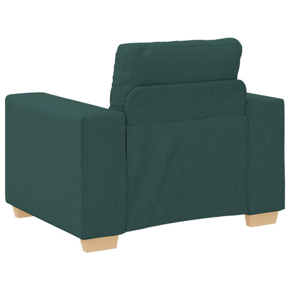 Divano 3 pcs Verde Scuro 221 x 80 x 80 cm Tessuto misto lino | homemem39