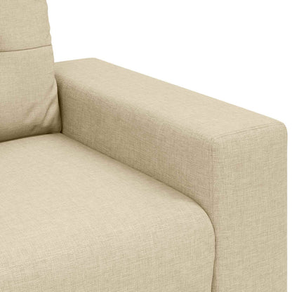 Divano 3 pcs Crema 221 x 80 x 80 cm Tessuto misto lino
