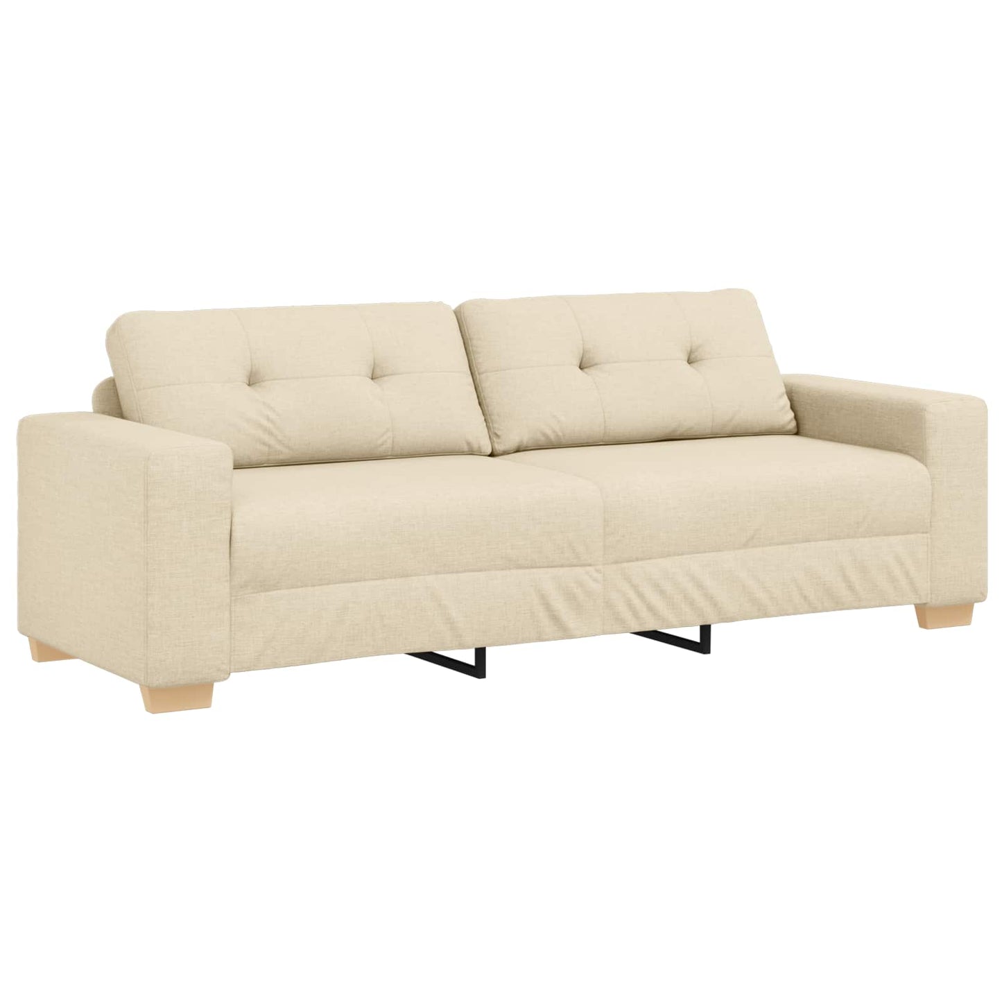 Divano 3 pcs Crema 221 x 80 x 80 cm Tessuto misto lino | homemem39