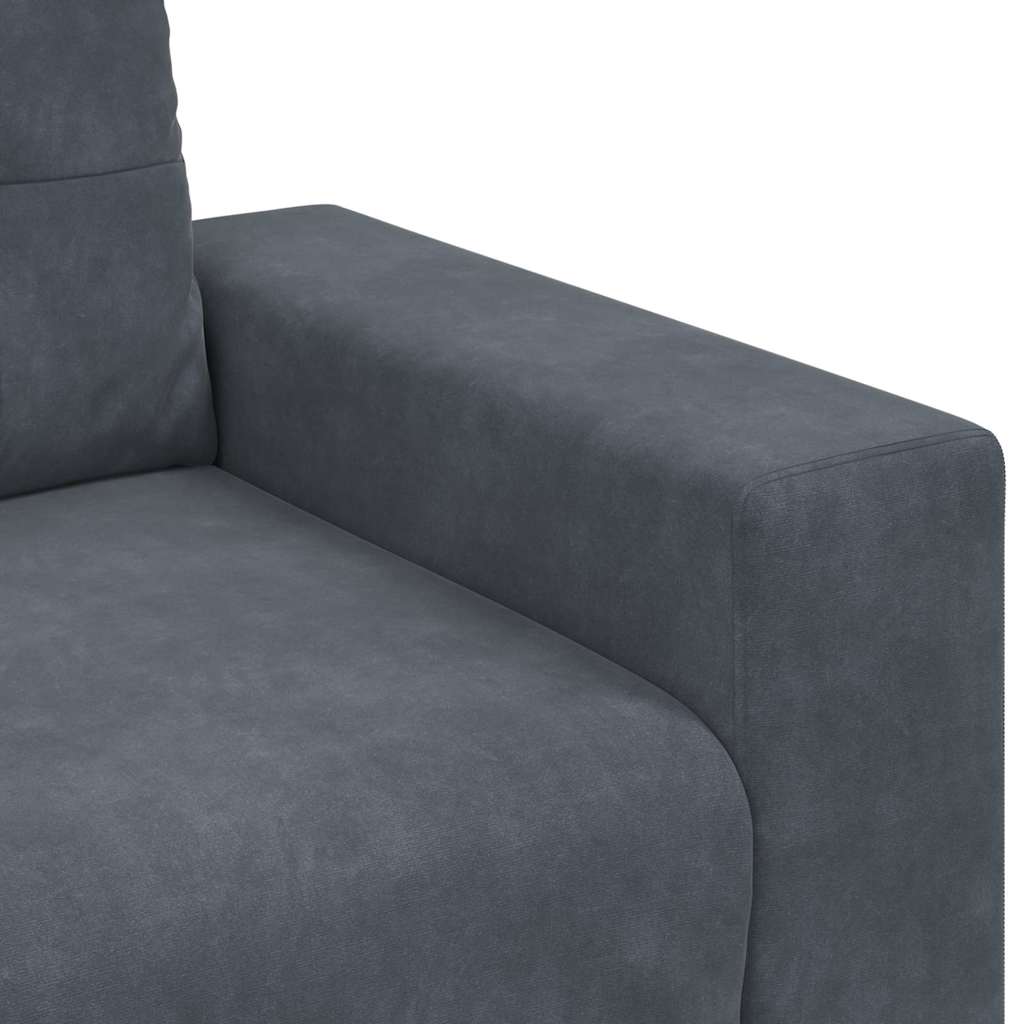 Set di divani 3 pcs Grigio scuro 221 x 80 x 80 cm Velluto
