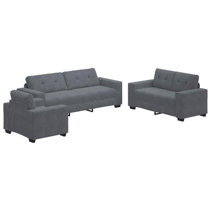 Set di divani con cuscino 3 pcs Grigio 221 x 78 x 80 cm Velluto - homemem39