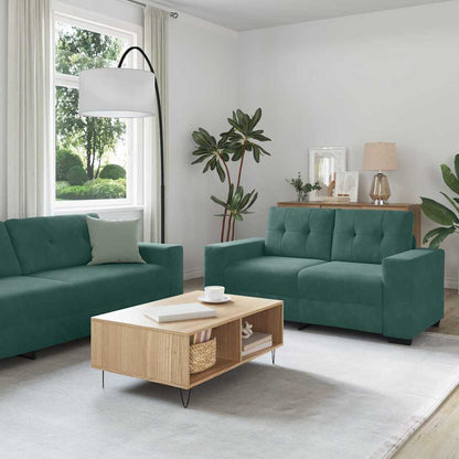 Set di divani 3 pcs Verde Scuro 221 x 80 x 80 cm Velluto