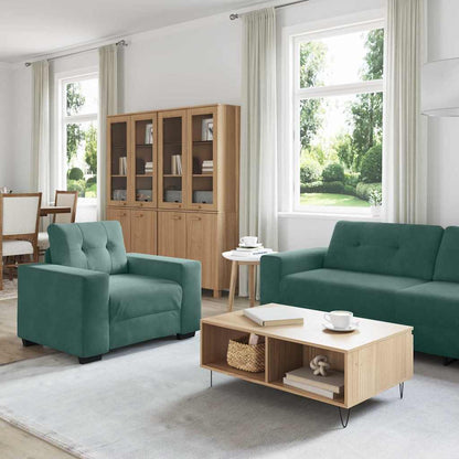 Set di divani 3 pcs Verde Scuro 221 x 80 x 80 cm Velluto