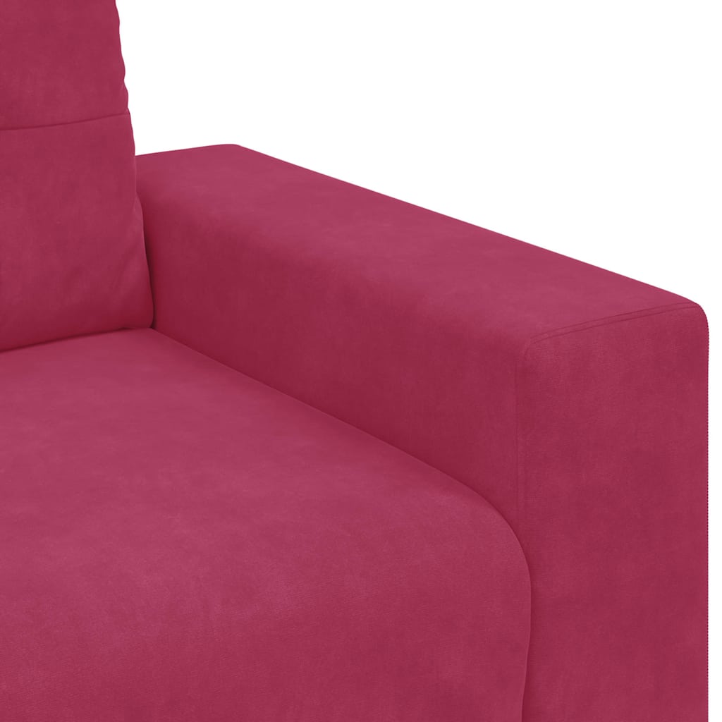 Set di divani 3 pcs Rosso Vento 221 x 80 x 80 cm Velluto | homemem39
