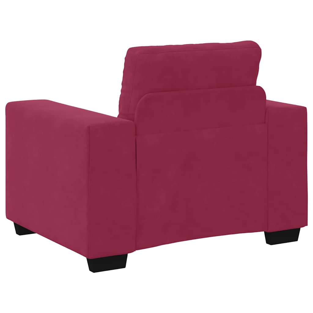 Set di divani 3 pcs Rosso Vino 221 x 78 x 80 cm Velluto - homemem39