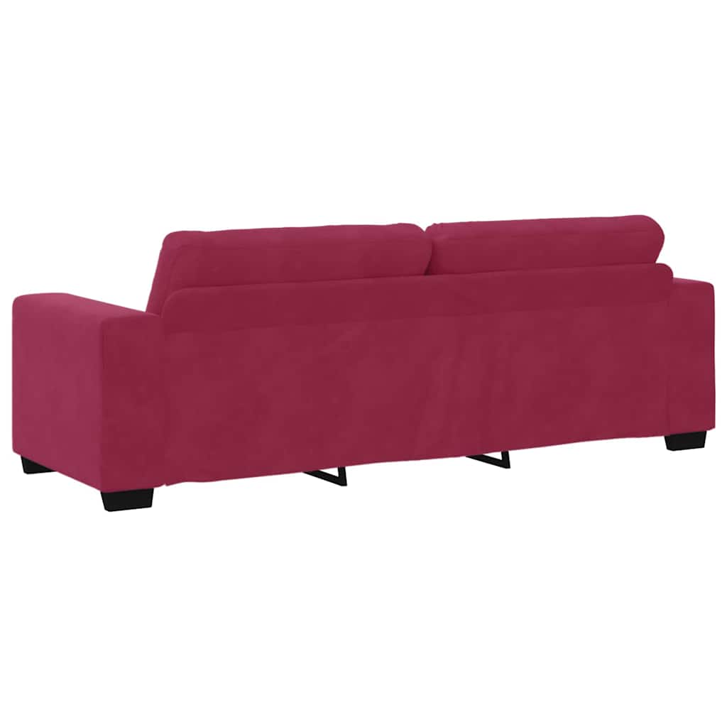 Set di divani 3 pcs Rosso Vino 221 x 78 x 80 cm Velluto - homemem39