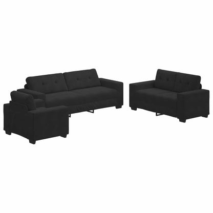 Set di divani 3 pcs Nero Velluto