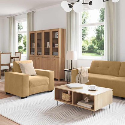 Set di divani 3 pcs Marrone 221 x 80 x 80 cm Velluto