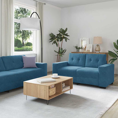 Set di divani 3 pcs Blu 221 x 80 x 80 cm Velluto