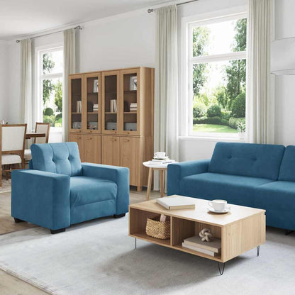 Set di divani 3 pcs Blu 221 x 80 x 80 cm Velluto