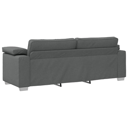 Divano 3 pcs Grigio scuro 219 x 80 x 82 cm Tessuto misto lino
