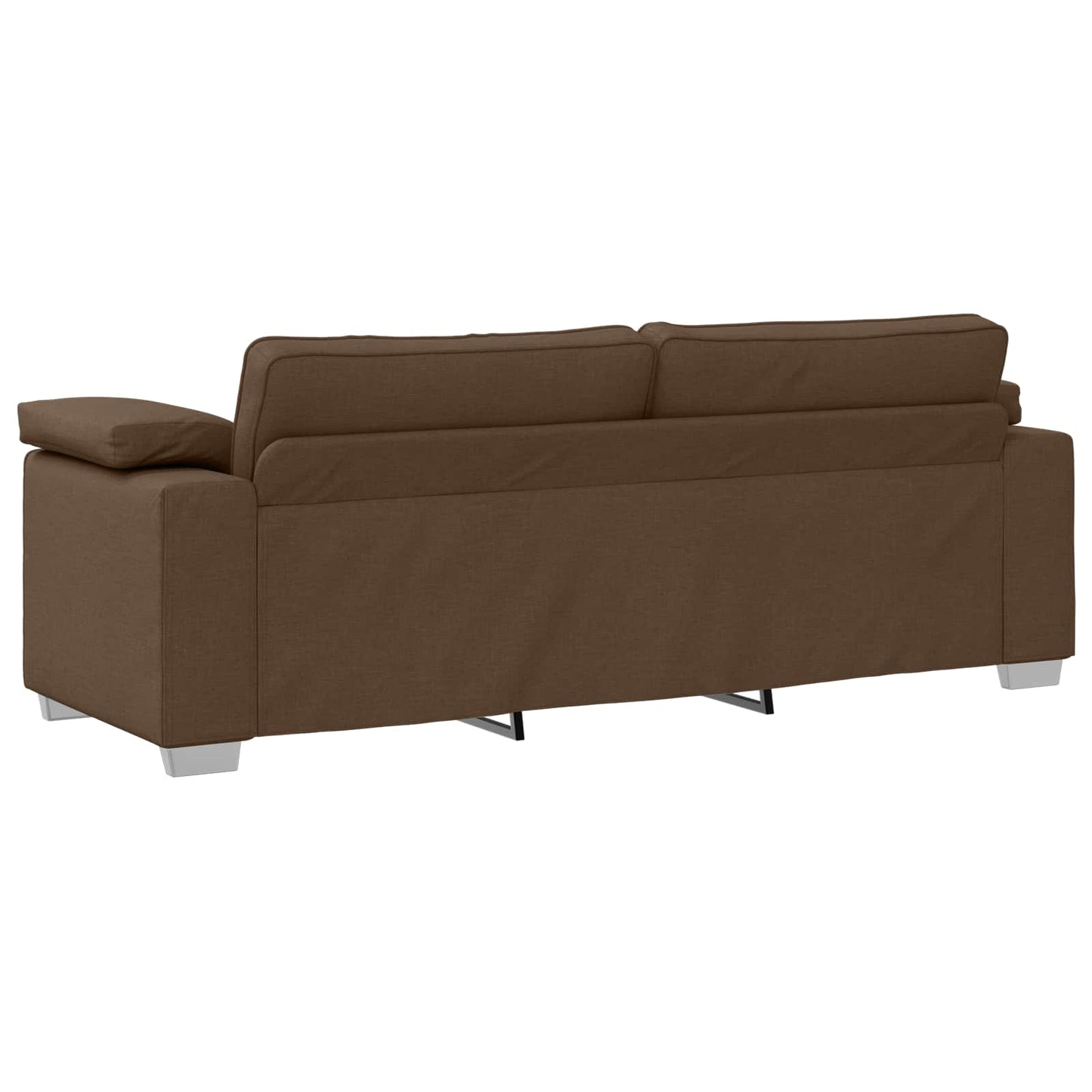 Divano 3 pcs Marrone 219 x 80 x 82 cm Tessuto misto lino
