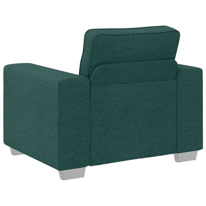 Divano 3 pcs Verde Scuro 219 x 80 x 82 cm Tessuto misto lino