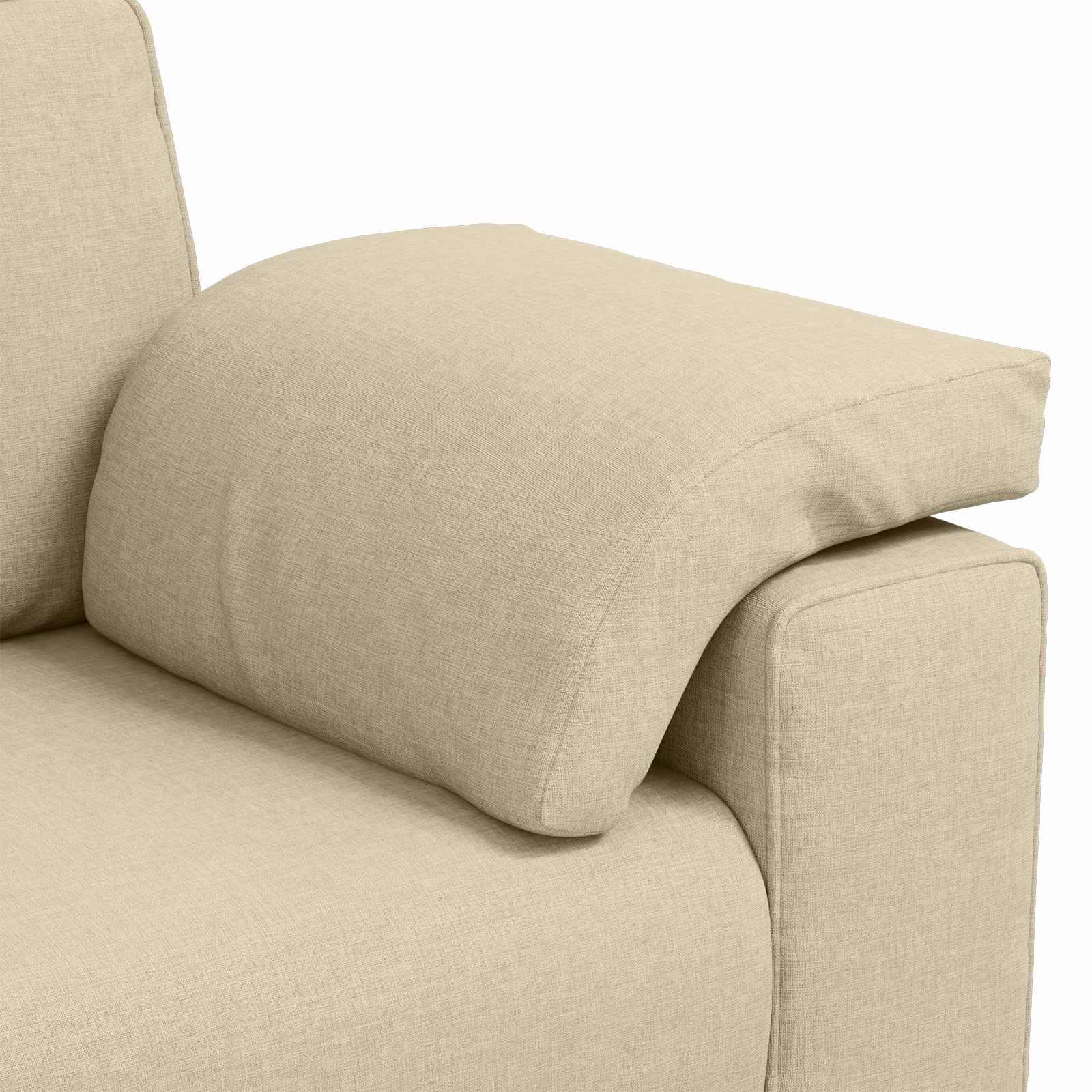 Divano 3 pcs Crema 219 x 80 x 82 cm Tessuto misto lino | homemem39