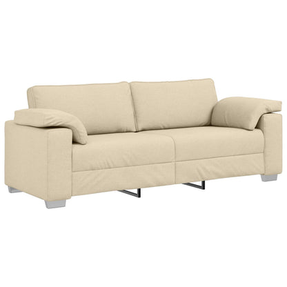 Divano 3 pcs Crema 219 x 80 x 82 cm Tessuto misto lino