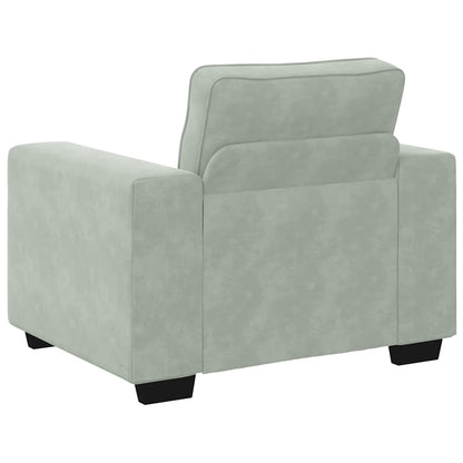 Set di Divani 3 pz con Cuscini Grigio Chiaro in Velluto - homemem39