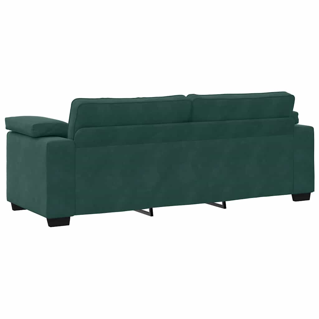 Set di Divani 3 pz con Cuscini Verde scuro in Velluto - homemem39