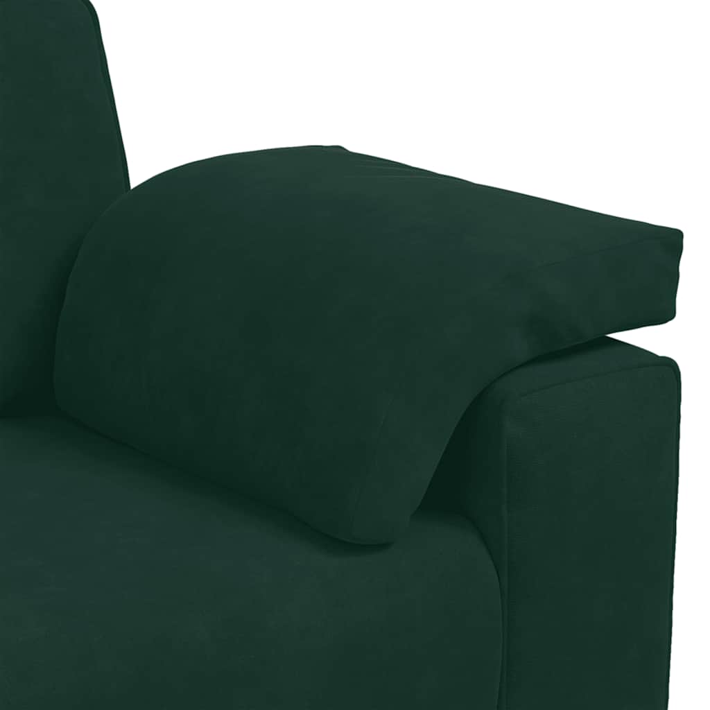 Set di Divani 3 pz con Cuscini Verde scuro in Velluto | homemem39