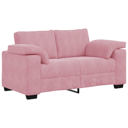 Set di Divani 3 pz con Cuscini rosa in Velluto
