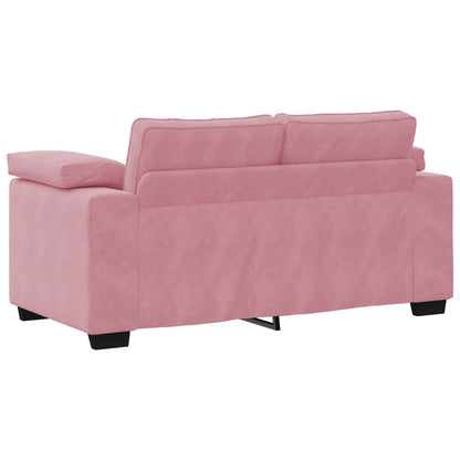 Set di Divani 3 pz con Cuscini rosa in Velluto