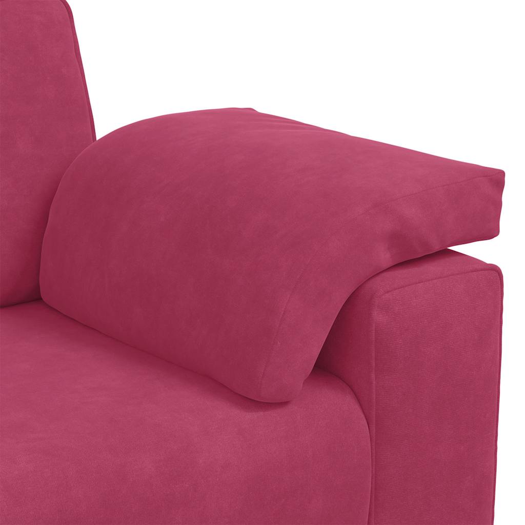 Set di Divani 3 pz con Cuscini Rosso Vino in Velluto | homemem39