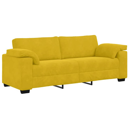 Set di Divani 3 pz con Cuscini giallo in Velluto | homemem39