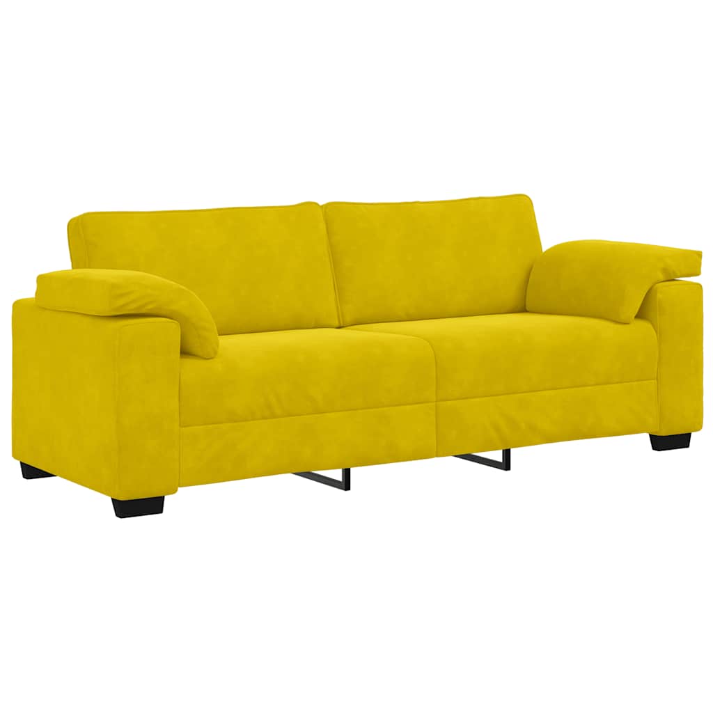 Set di Divani 3 pz con Cuscini giallo in Velluto - homemem39