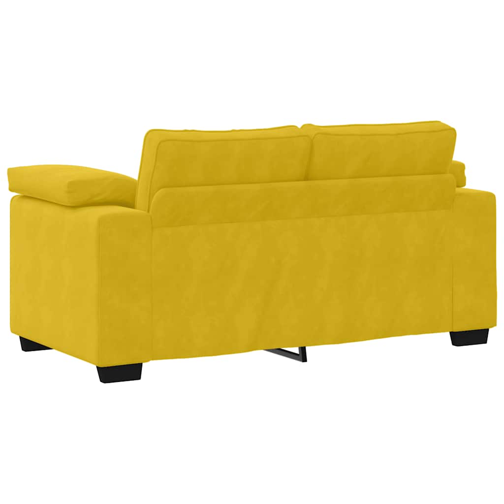 Set di Divani 3 pz con Cuscini giallo in Velluto | homemem39