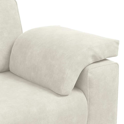 Set di Divani 3 pz con Cuscini Crema in Velluto