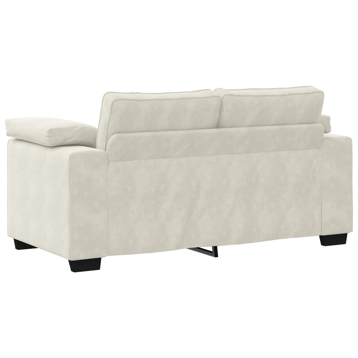 Set di Divani 3 pz con Cuscini Crema in Velluto