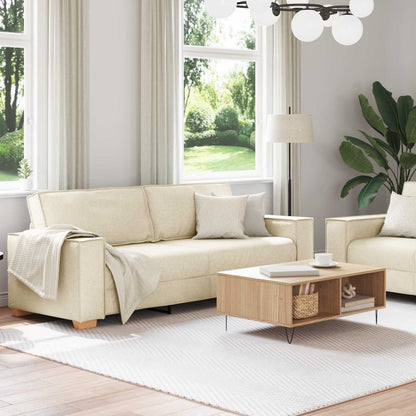 Divano 2 pcs Beige 220 x 80 x 84 cm Tessuto misto lino | homemem39