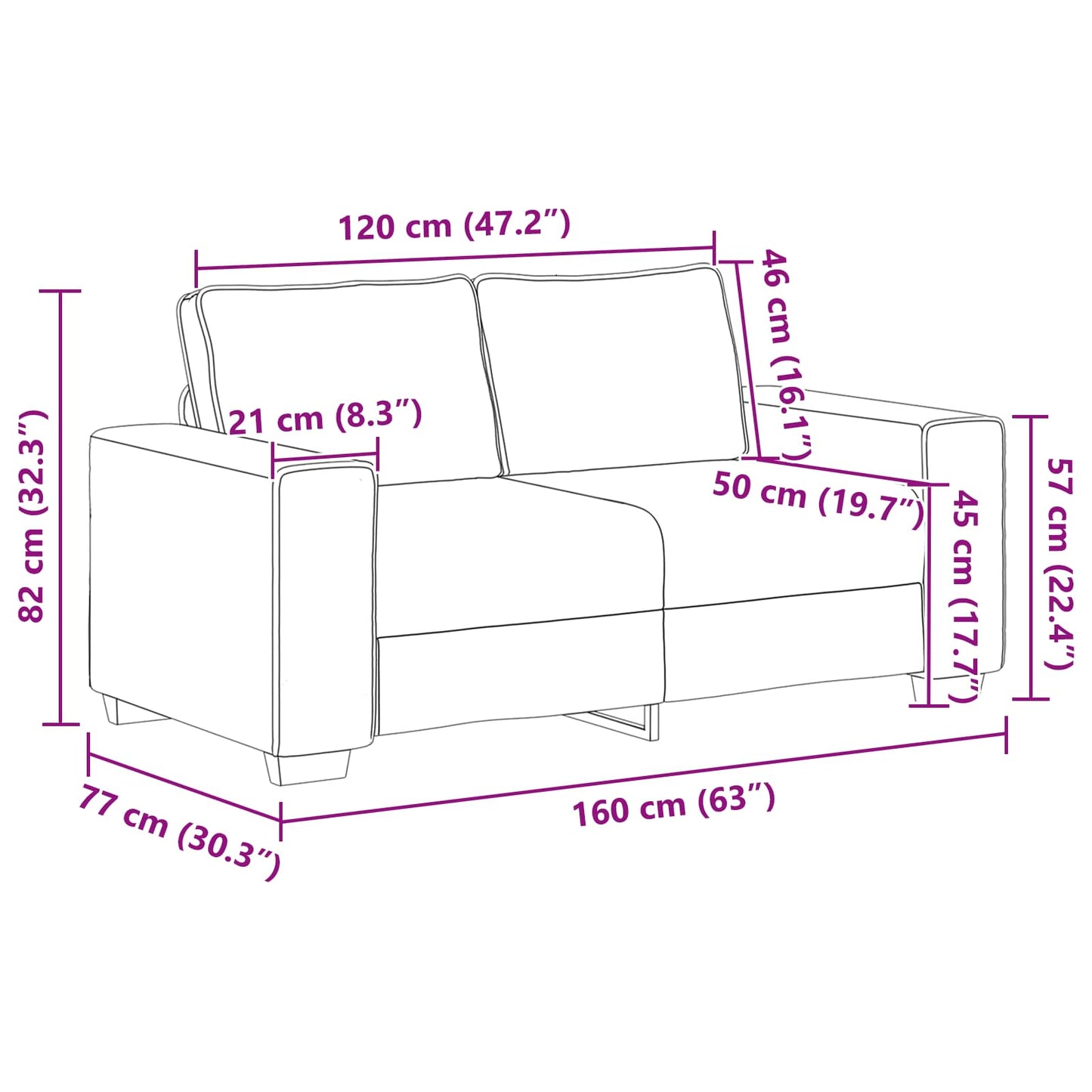 Divano 2 pcs Beige 221 x 80 x 82 cm Tessuto misto lino