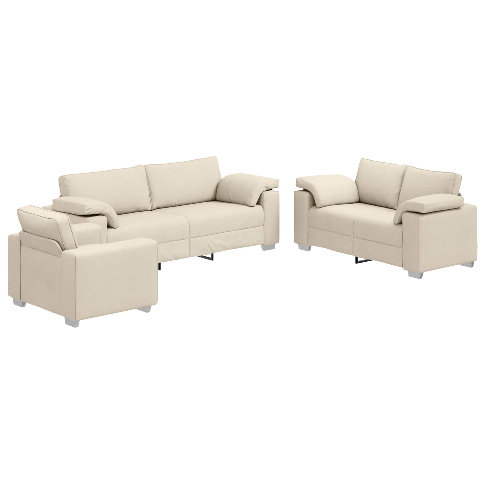 Divano 2 pcs Beige 219 x 80 x 82 cm Tessuto misto lino | homemem39