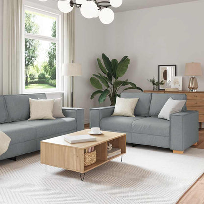 Set di Divani 2 pz con Cuscini Grigio Chiaro in Tessuto | homemem39