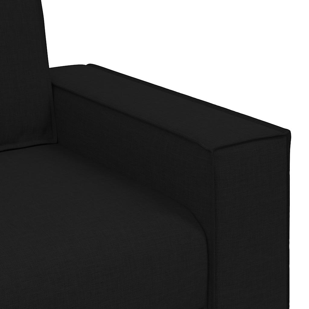 Set di Divani 2 pz con Cuscini Nero in Tessuto | homemem39