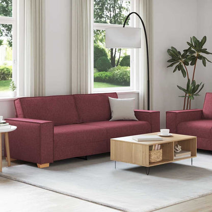 Set di Divani 2 pz con Cuscini Rosso Vino in Tessuto | homemem39