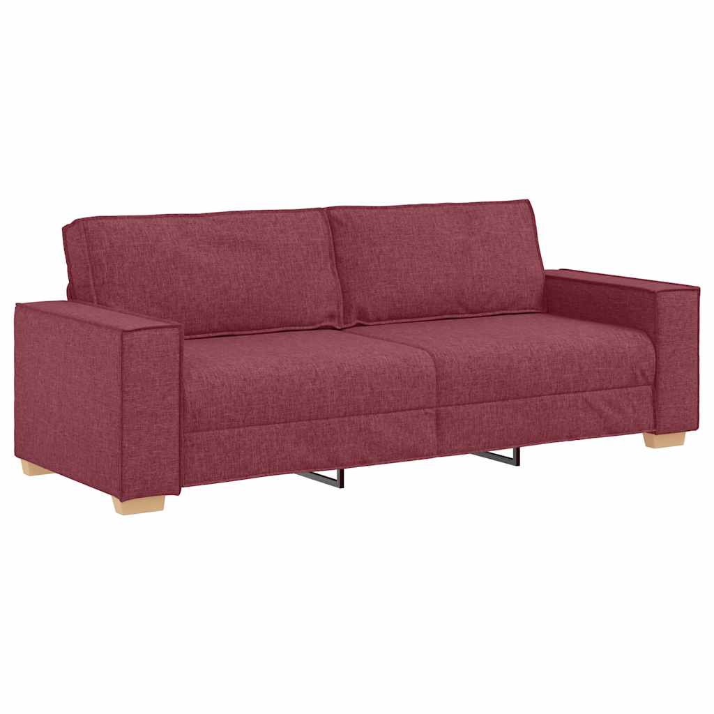 Set di Divani 2 pz con Cuscini Rosso Vino in Tessuto | homemem39