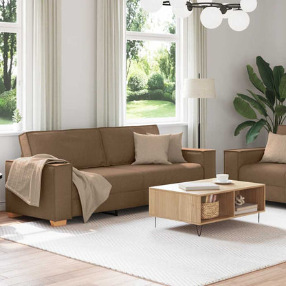Set di Divani 2 pz con Cuscini Marrone in Tessuto | homemem39